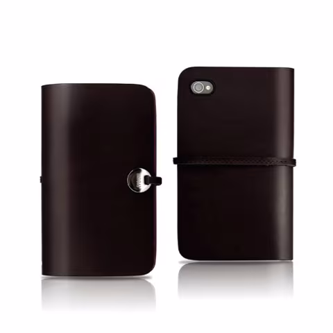 EVOUNI L52-1BK Leather Arc Cover for iPhone 4/4s